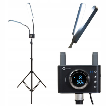 Lampa Kosmetyczna Przedłużania Rzęs Duo Studio Dwuramienna LED Podłogowa