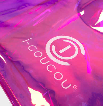 Torebka Shopper Damska I-COUCOU Duża Mieści A4 holograficzna RÓŻOWA