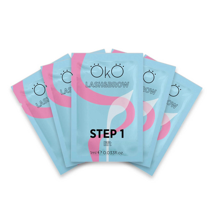 OkO Saszetki do laminacji rzęs i brwi, Step 1 zestaw (5 saszetek)