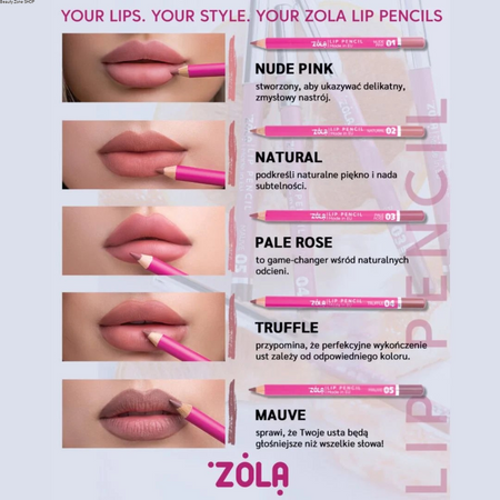 ZOLA LIP PENCIL Kredka konturówka do ust 07 TRUE RED