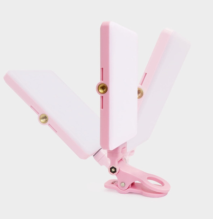 Lampa LED Klips Składana Selfie Telefon Zdjęć Makijażu Kosmetyczna Rzęs Róż