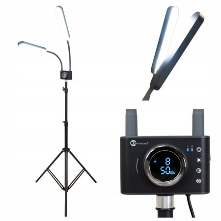 Lampa Kosmetyczna Przedłużania Rzęs Duo Studio Dwuramienna LED Podłogowa