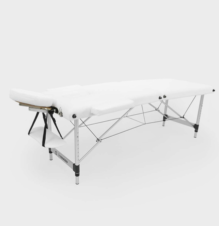 Łóżko do masażu kosmetyczne aluminiowe - białe