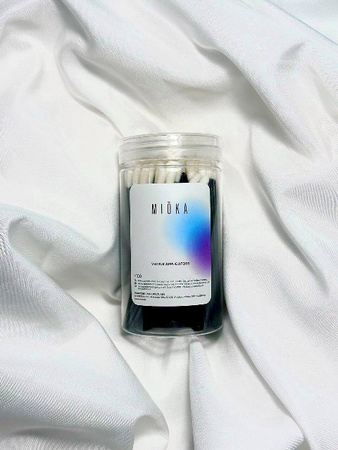 MIOKA Aplikatory Szczoteczki Welurowe do rzęs i ust 100szt  Białe