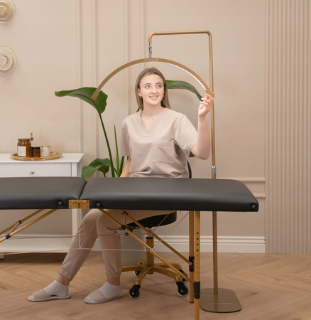 Lampa Kosmetyczna LED Podłogowa Mocna Stylizacji Rzęs Profesjonalna Złota