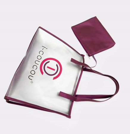 Torebka Shopper Damska I-COUCOU Duża Mieści A4 z saszetką FIOLETOWA