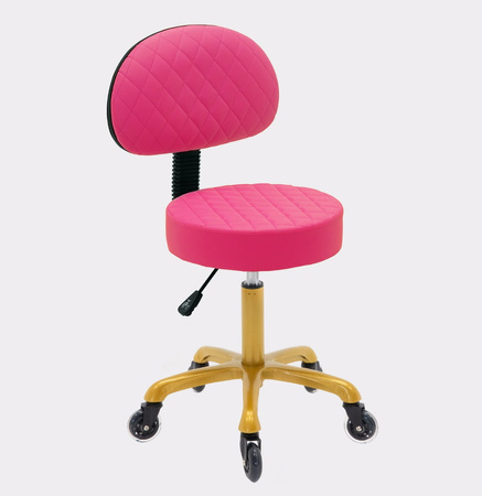Krzesło Kosmetyczne Taboret Płaski Oparciem Kółkach Fryzjerski Regulowany