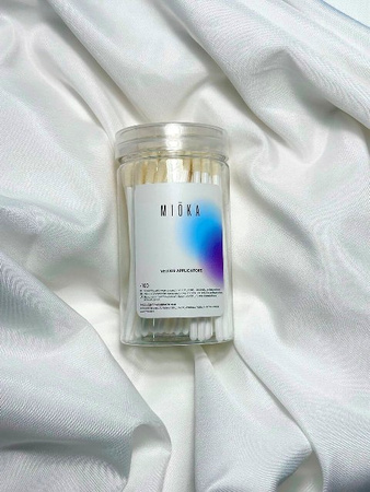 MIOKA Aplikatory Szczoteczki Welurowe do rzęs i ust 100szt  Białe