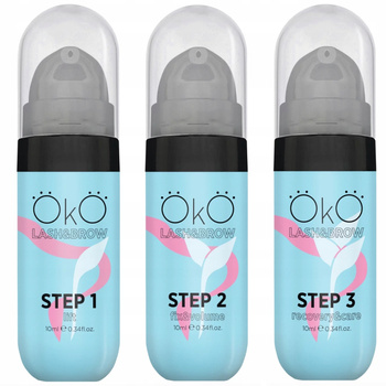 Zestaw do liftingu i laminacji rzęs i brwi w żelu 3x 10ml OKO STEP 1+2+3
