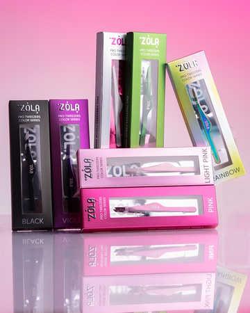 ZOLA Pęseta skośna do brwi Light Pink