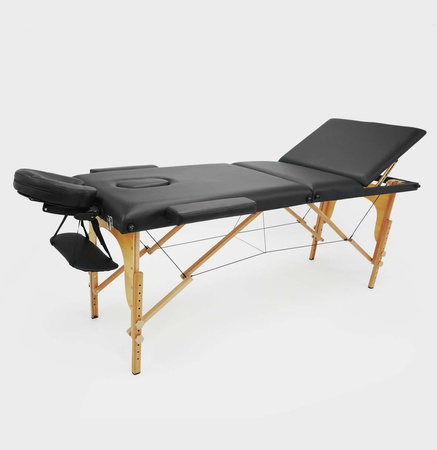 Stół do tatuażu 3 segmentowy drewniany- czarny