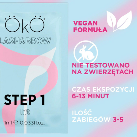 OkO Saszetki do laminacji rzęs i brwi, Step 1 zestaw (5 saszetek)