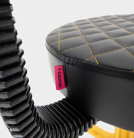 Krzesło Taboret Kosmetyczny Oparcie Makijażu Wizażu Obrotowy Kółkach Czarny