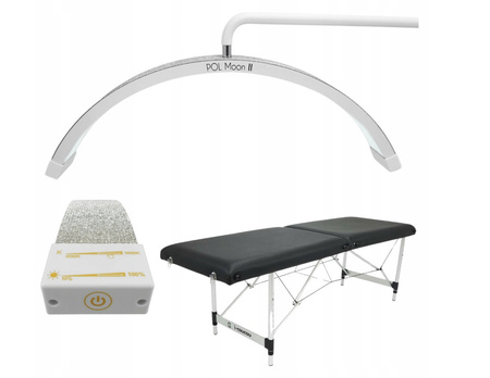 Lampa Kosmetyczna LED Mocna Biała + Łóżko Kosmetyczne Stół do Stylizacji Rzęs 60 cm