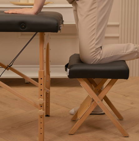 Taboret drewniany składany CZARNY