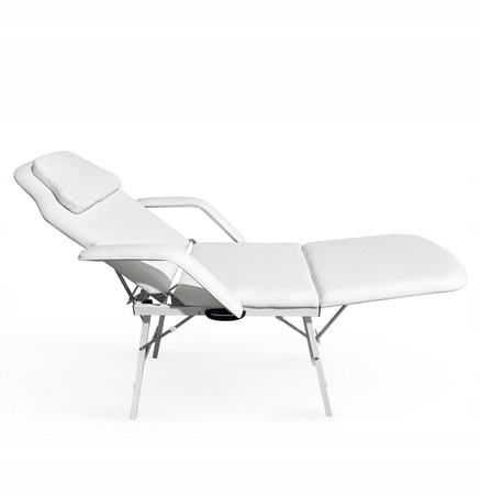 Fotel kosmetyczny składany leżanka do pedicure i przedłużania rzęs BIAŁY