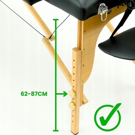 Stół Masażu Łóżko Rehabilitacji Składany Przenośny 5cm Pianka Lekki Czarny