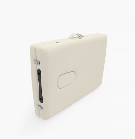 Łóżko do masażu kosmetyczne drewniane - kremowe