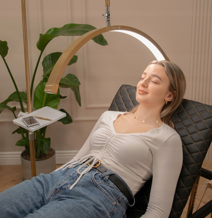 Łóżko kosmetyczne do stylizacji rzęs 3-seg. SPACE Gold - Czarne