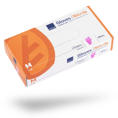 ABENA Rękawice Nitrylowe Bezpudrowe różowe 100szt M