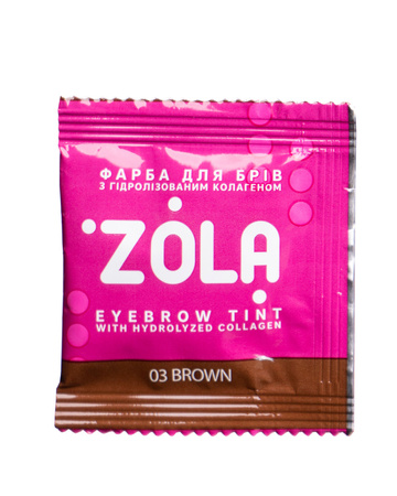 ZOLA Farba do brwi z kolagenem w saszetce z utleniaczem 3% 5 ml. 02 warm brown