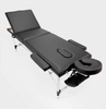 Łóżko do masażu 3 segmentowe aluminiowe - czarne