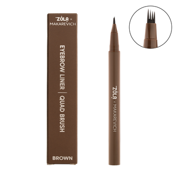 ZOLA x Makarevich Eyebrow Liner do brwi Brąz Quad brush