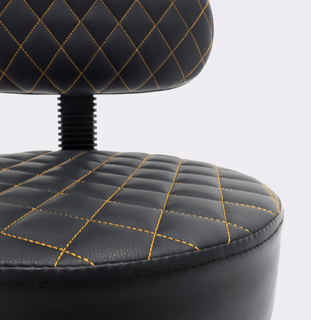 Krzesło Taboret Kosmetyczny Oparcie Makijażu Wizażu Obrotowy Kółkach Czarny