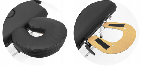 Łóżko do masażu 3 segmentowe aluminiowe - czarne