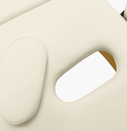 Łóżko do masażu kosmetyczne drewniane - kremowe