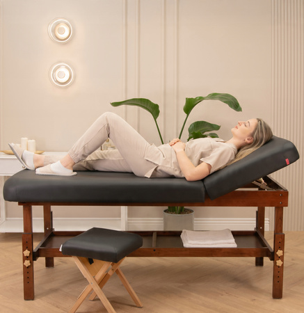 Stół Łóżko Masażu Leżanka Drewniany Dwusegmentowy Regulowany Drewno Pianka