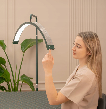 Lampa kosmetyczna do przedłużania rzęs POL Moon II z cyrkoniami zielona