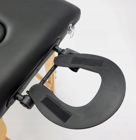 Stół do tatuażu 3 segmentowy drewniany- czarny