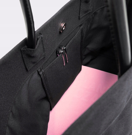 Torebka Shopper Damska I-COUCOU Duża Mieści A4 Czarna ZAPINANA