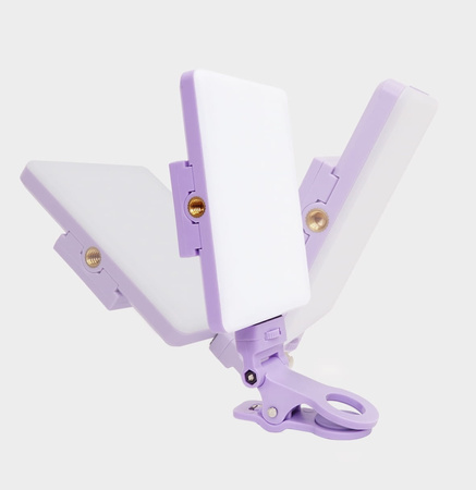 Lampka LED Klips Składana Telefon Selfie Zdjęć Makijażu Kosmetyczna Fiolet