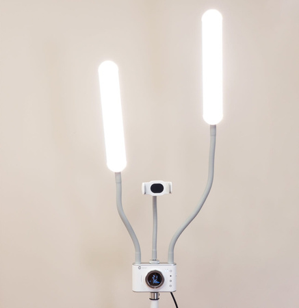 Lampa Kosmetyczna Duo Star LED Podłogowa Dwuramienna Przedłużania Rzęs