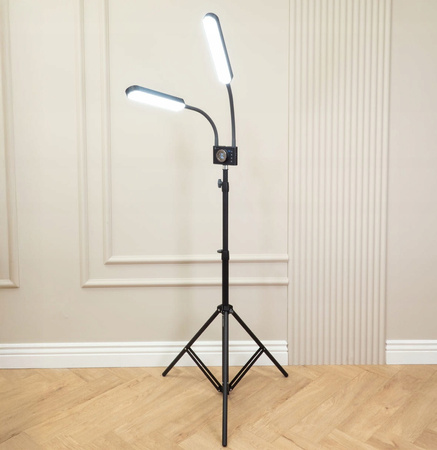 Lampa Kosmetyczna Przedłużania Rzęs Duo Studio Dwuramienna LED Podłogowa