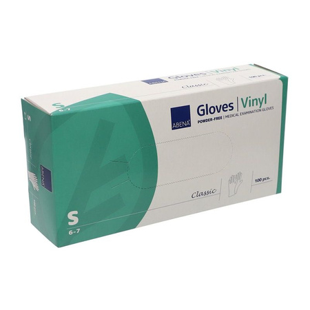 ABENA Rękawice Winylowe Bezpudrowe 100 szt przezroczyste bezbarwne S