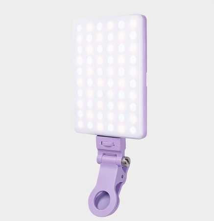 Lampka LED Klips Składana Telefon Selfie Zdjęć Makijażu Kosmetyczna Fiolet