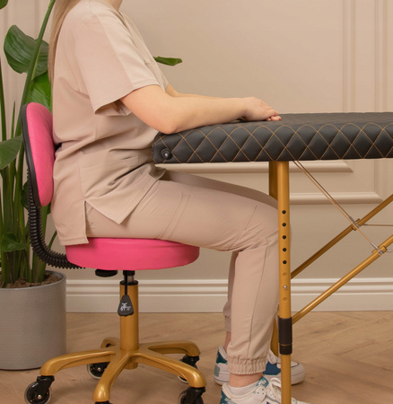 Pikowane łóżko kosmetyczne do rzęs 3-SEG Space Gold - Czarne