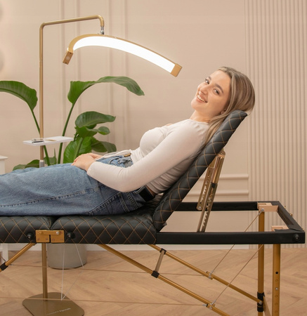 Pikowane łóżko kosmetyczne do rzęs 3-SEG Space Gold - Czarne