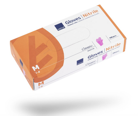 ABENA rękawice nitrylowe bezpudowe różowe rozmiar M 100szt