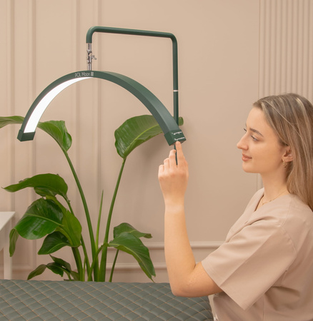 Lampa Kosmetyczna Regulowana Rzęs LED Moon Bezcieniowa Podłogowa Zielona