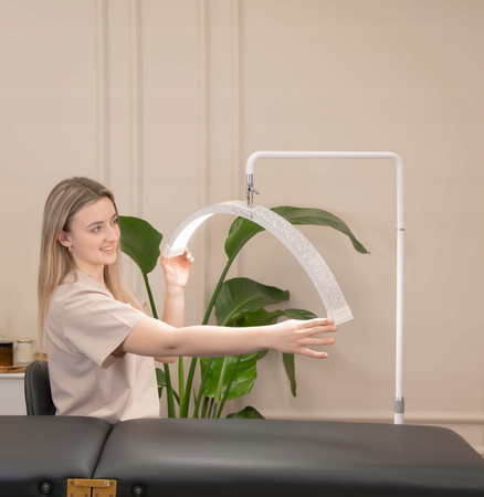 Lampa kosmetyczna do przedłużania rzęs POL Moon III z cyrkoniami biała