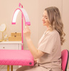 Lampa Kosmetyczna LED Podłogowa Pink 45w + Łóżko Kosmetyczne do Stylizacji Rzęs 60 cm