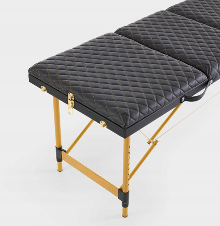 Łóżko kosmetyczne do stylizacji rzęs 3-seg. SPACE Gold - Czarne