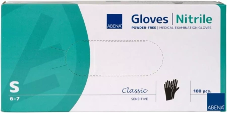 ABENA Rękawice Nitrylowe Bezpudowe Czarne 100szt  M