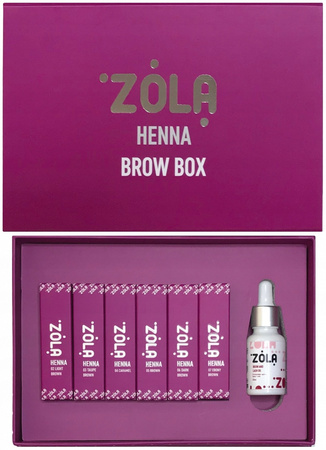 HENNA do brwi i rzęs ZOLA Brow Box 5 g. zestaw