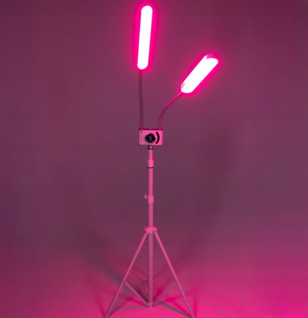 Lampa Kosmetyczna Przedłużania Rzęs Duo Multikolor Dwuramienna RGB LED