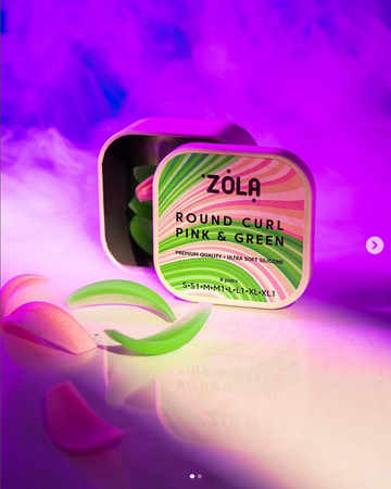 ZOLA Round curl pink & green Formy silikonowe do laminacji rzęs